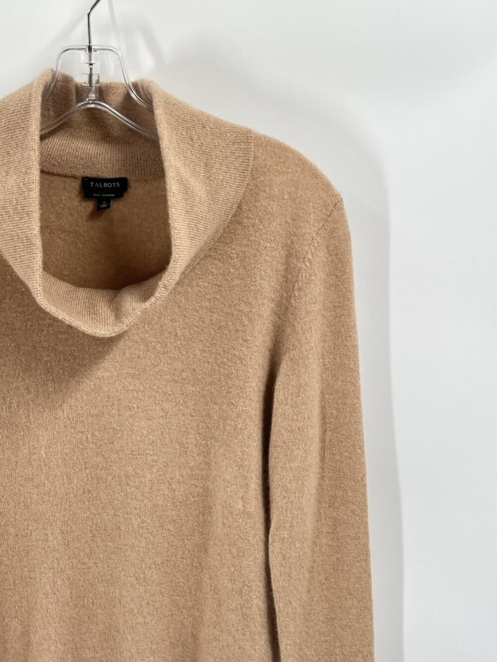 Talbots 100% Cashmere Camel Roll Neck Sweater Quiet Luxury Old Money Sz S - Picture 3 of 5